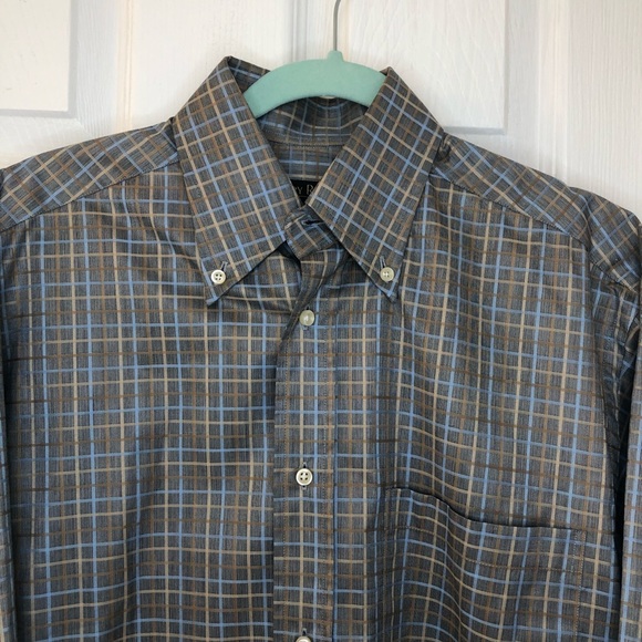 Harry Rosen made in Italy dress shirt, silver-grey patterned, small - Picture 2 of 7